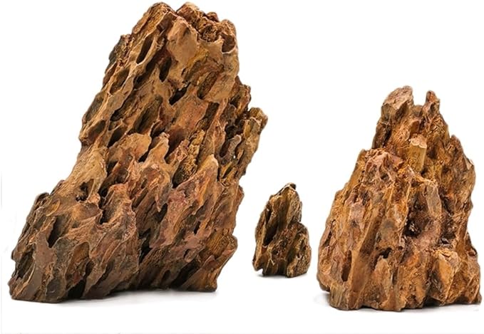 AWXZOM Natural Dragon Rock Carefully Selected Mixed Sizes, Decorative Aquarium Rocks, Aquarium Stones for Fish Tank (10lb-Extra Large)