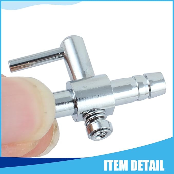 Air Pump Control Valve, Stainless Steel Single Way Air Valve Distributor for Aquarium Pump, 1.2X 0.83x 0.31inch (Silver Tone 2pcs)
