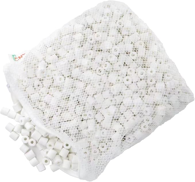 CNZ Premier Bulk Bio Ceramic Rings Filter Media for Aquarium Koi Fish Pond Reef Filter (20-lbs)