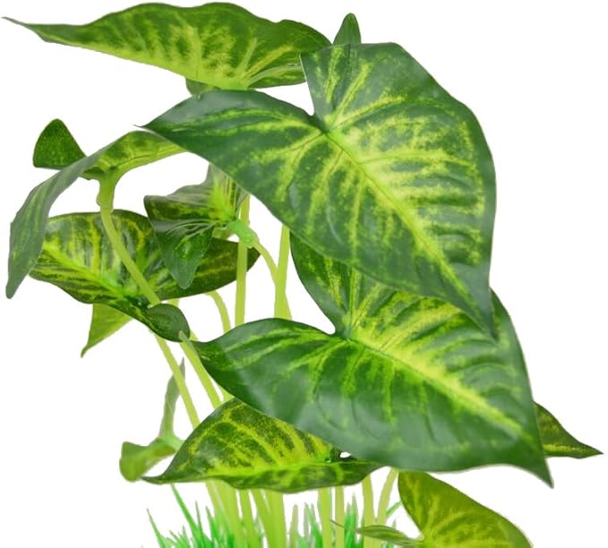 CNZ Aquarium Decor Fish Tank Decoration Ornament Artificial Plastic Plant Green, 9.5-inch