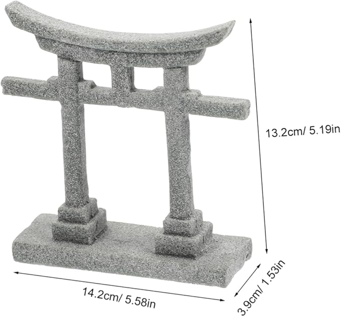 LIOOBO Landscape Zen Style Craft Torii Sculpture for Aquarium and Sand Table Decor