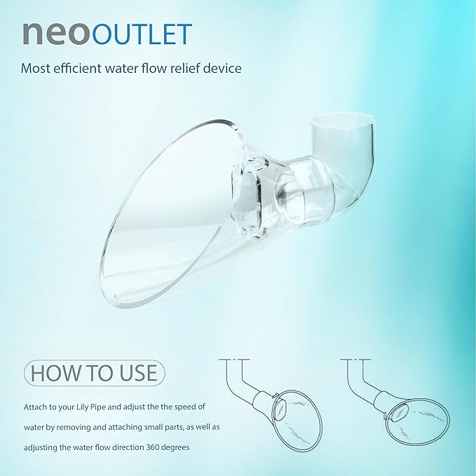Aquario Neo Outlet - Efficient Water Flow Relief with 360-Degree Adjustable Direction, Compact Design, and Durable PETG Material for Neo Flow Lily Pipes - Medium, 13MM (12/16MM)