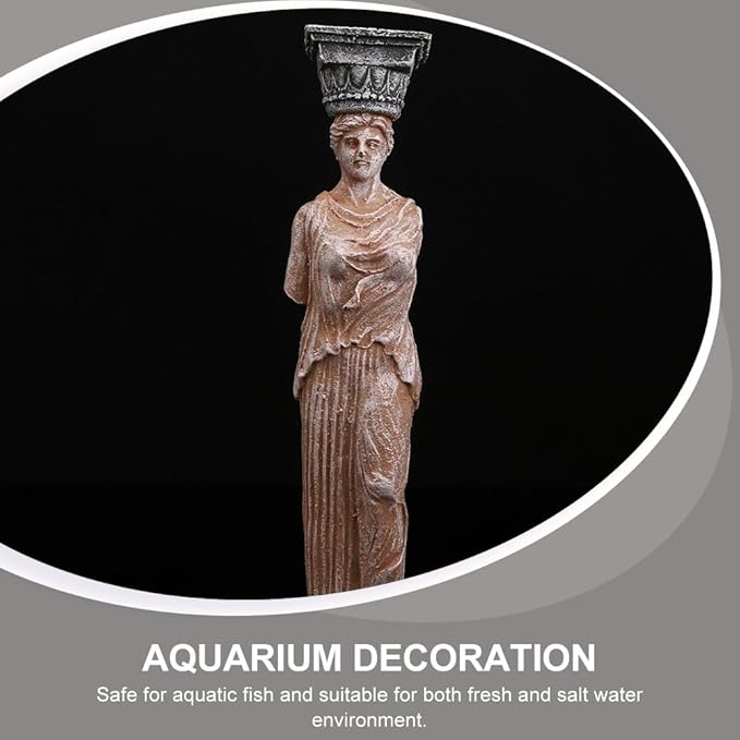 POPETPOP 2 Pcs Greek Aquarium Decorations: Fish Tank Resin Large Goddess Statue, Aquarium Statue Decorations Roman Pillar Sculpture for Fish Tank Home Decor (8.26 Inch)