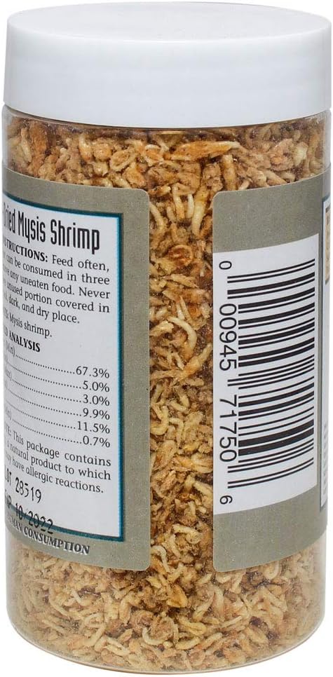 San Francisco Bay Brand Freeze-Dried Mysis Shrimp - Premium Fish Food, Tropical Fish Food, Shrimp Food - Ideal for Freshwater and Saltwater Fish, Cichlids, Angels, Seahorses - 0.49 oz (14g)