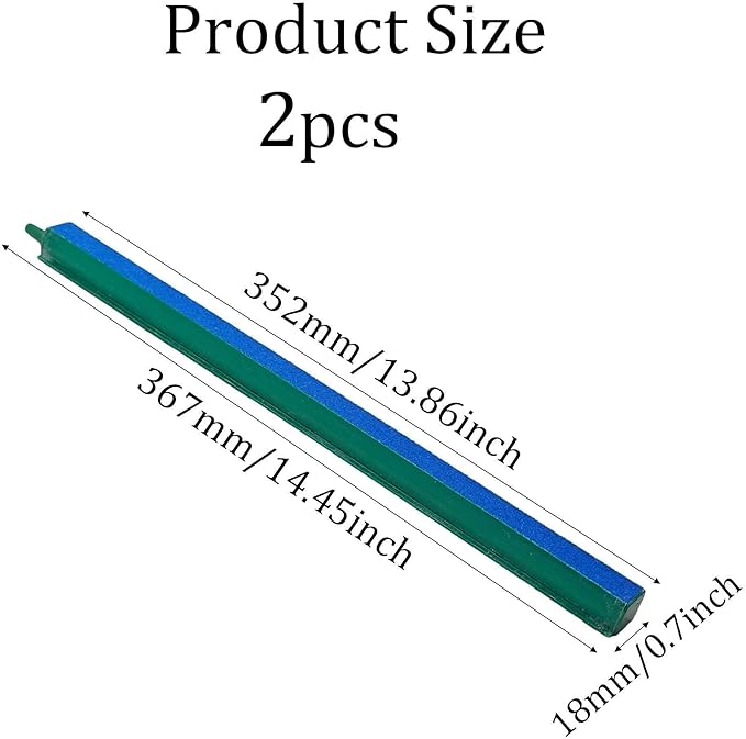2PCS 14 Inch Aquarium Air Stone Bar, Fish Tank Bubble Diffuser Oxygen Release Bar for Air Pumps, Hydroponic Systems and Ponds