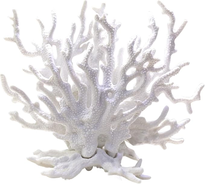 Coral Decor, Coral Reef Decor, 6.3x2.4x5.3 Inch Resin Fake, White Aquarium Decorations for Fish Tank Landscape
