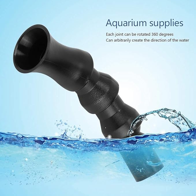 Zerodis Aquarium Nozzle, Fish Water Outlet Pipe 360 Degree Rotating Nozzle Tackle Pump Accessories Flat Duckbill Tornado(25mm Tornado)