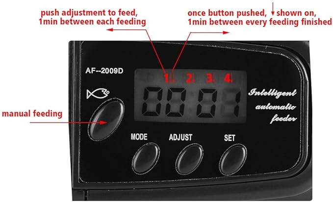 Yosoo Automatic Fish Feeder for Aquarium, Vacation Weekend Fish Food Dispenser with Automatic Digital Timer for Flake Pellets, Pellets, Powders and Strips