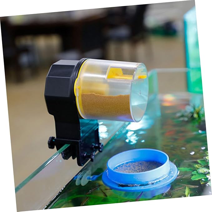 VILLCASE Automatic Fish Feeder for Aquarium Adjustable Mechanical Feeding Timer Small Fish Tank Food Dispenser Vacation Feeding Tool Without Batteries