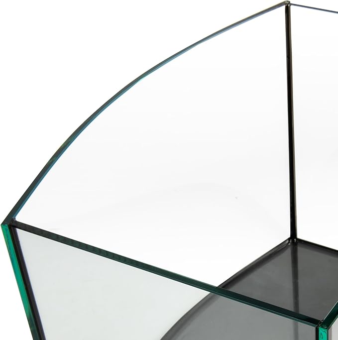 Aquatop EuroStyle Bowfront - 8.7-Gallon Nano Semi-Circle Glass Aquarium, Safe for Freshwater & Saltwater, Desktop Fish Tank, Panoramic Tank, ES-18