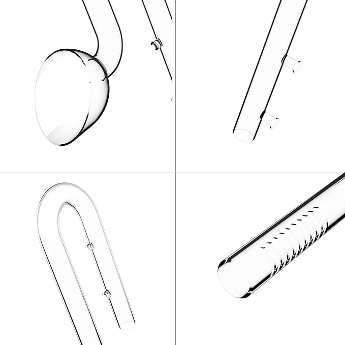 FZONE 13mm Aquarium Glass Lily Pipe Kits with Lily Inflow Lily Outflow and Brush for 3/4" ID (12/16mm) Tubing