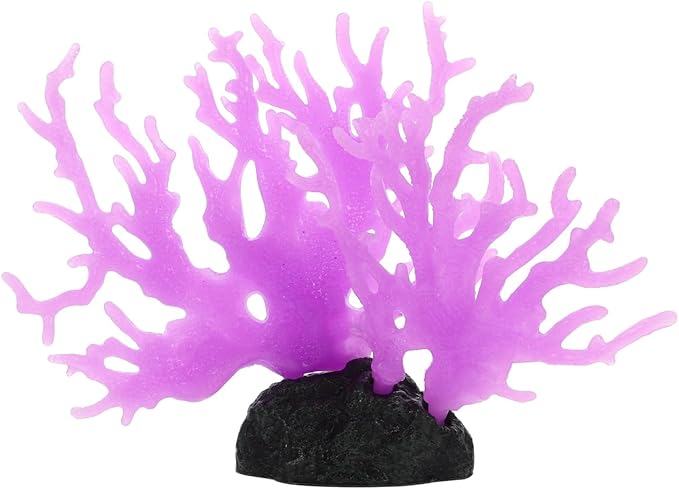 Kisangel Artificial Coral Ornament Aquarium Decor Fish Tank Landscape Faux Coral Branch Simulated Sculpture 7.87X5.51X1.77 Inch Marine Theme Home Office Decoration