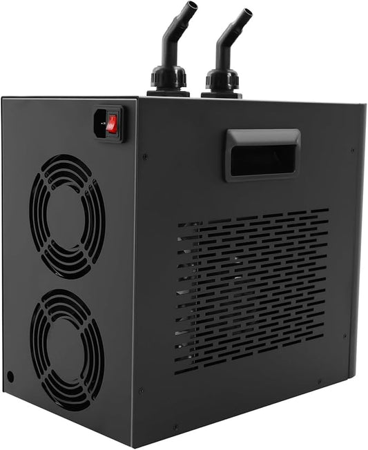 Aquarium Chiller, 42.27gal 7.87x13.39x11.81in Aquarium Cooling Machine, 1/10HP Water Chiller for Hydroponics System with Compressor Refrigeration, 32-122℉ Adjustable Temperature, 50dB, Black