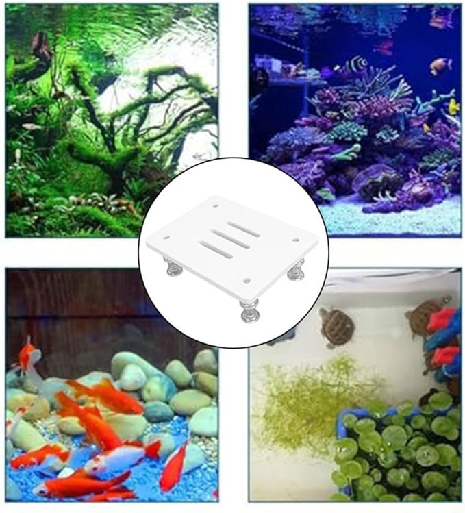 Adjustable Height Fish Tank Water Pump Stand, Anti-Vibration Elevated Rack with Reinforced Feet for Submersible Pumps, Reduces Noise and Sand Suction, Plastic Bracket in Multiple Sizes(small)