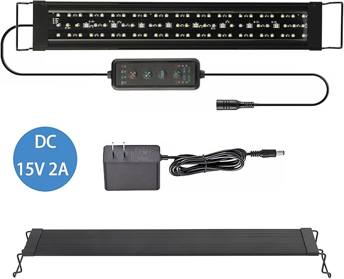 OYO WATER Aquarium LED Light 30 Inch with Timer, 24/7 Cycle, 5 Dimmable Brightness, Sunrise/Sunset Simulation for 10/20/30/55 Gallon Fish Tank