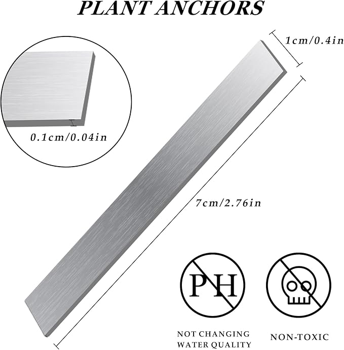 Aquarium Plant Weights Anchors,52Pcs Aquarium Plant Anchors Metal,2.75 Inch Bendable Cuttable Aquarium Plant Weights,Aquatic Plants Anchor for Live Plants in Fish Tank., Silvery