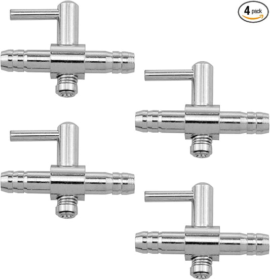 Lovelysp Aquarium Metal Gang Valves Fish Tank Air Flow Control Lever Pump Air Flow Distributor Splitter for Air Pump for Aquarium Tanks 4PCS (1.18inch)