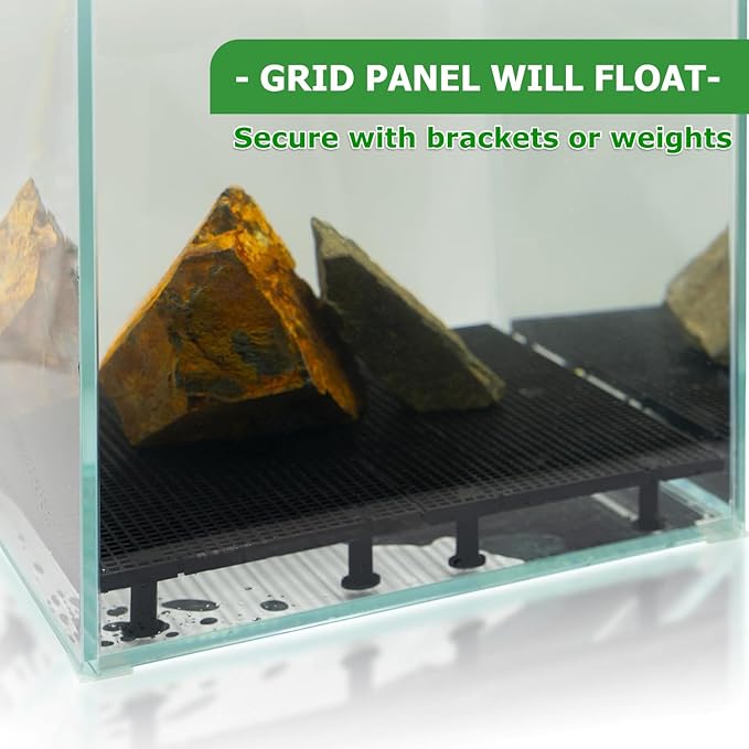 LINLAN 6 Pieces High-Density Aquarium Grid Plastic with 36 Brackets, Fish Tank Divider, Egg Crate for DIY Filtration and Bottom Protection in Aquascaping