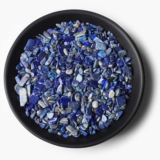 3-5MM Natural Stone Gravel Quartzs Agat Jaspers Chips Minerals Tumbled Specimen Stone Home Aquarium Decoration,NO.17 Lapis Lazuli,50g