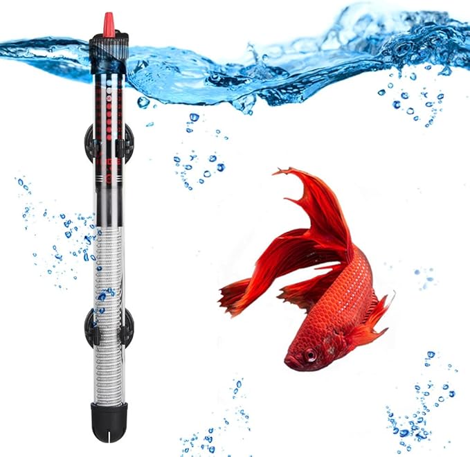 Aquarium Heater Submersible Betta Fish Tank Heater with Suction Cups Auto Thermostat Heater Marine Saltwater and Freshwater (200W)