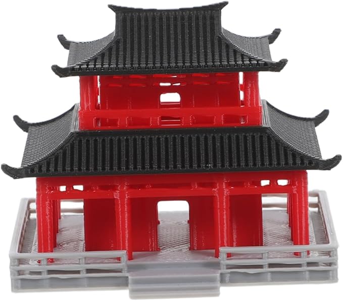 POPETPOP Miniature Chinese Pavilion Model for Aquarium and Landscape Decoration Unique Ancient Architecture Design Delicate Craftsmanship for Bonsai and Sand Table Layouts