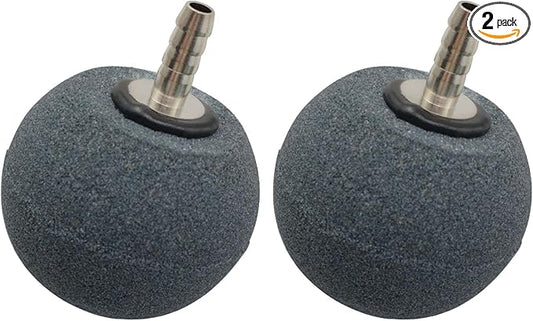 2PCS Aquarium Air Stone Spherical Metal Connector 4x5CM Hydroponic System Bubble Stone Oxygenator for Turtle Tanks Small Eco Tanks or Aquarium Landscaping