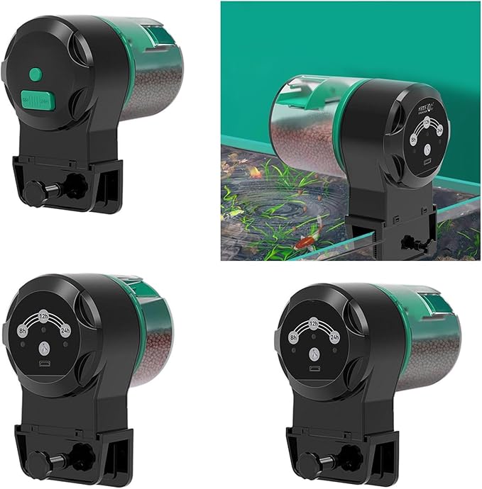 Battery Powered Feeders Compacts Aquariums Feeders Device for Fishes Food Pellets Fish Tanks Automatic Feeding