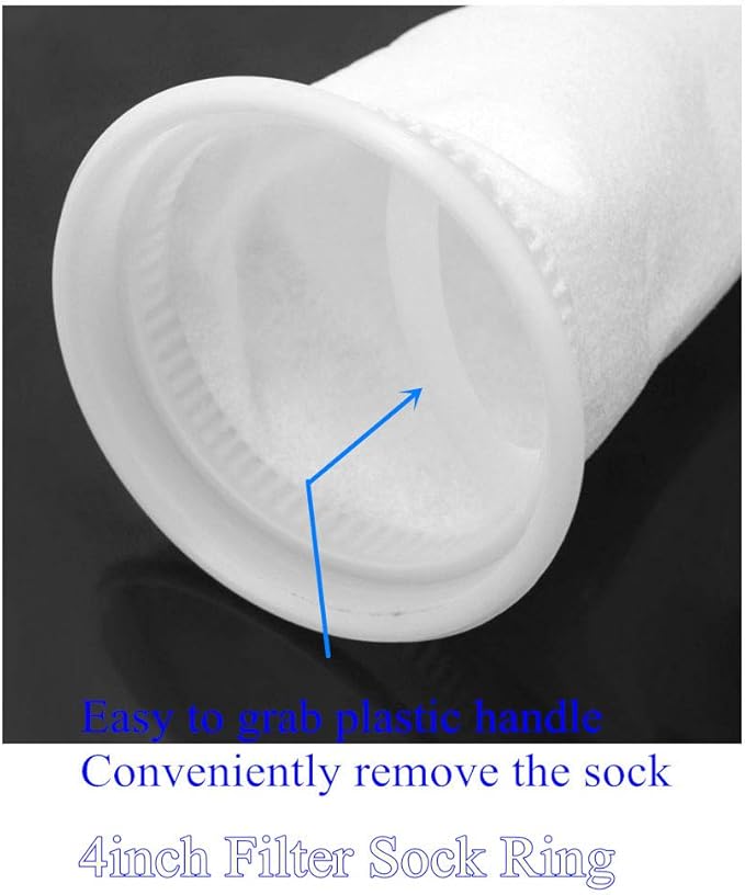 4 Inch Ring by 15 Inch Long Filter Socks 75 Micron - Aquarium Sump Pond Felt Fabric Filter Bag - 3 Pack (75 Micron)