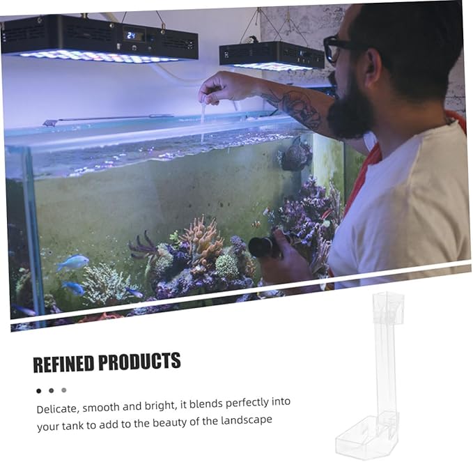 DOITOOL Acrylic Aquarium Fish Feeder Tube with Shrimp Feeding Dish 21cm for Fish Tank Automatic Feeding Aquarium Accessories