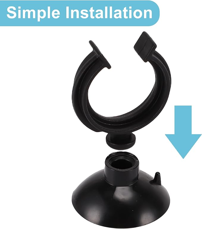 Aquarium Suction Cup, Aquarium Sucker Clip, Suction Cups Airline Tubing Holder, Fish Tank Accessories for Aquarium Fish Tank, Black, 0.79" 20 Pcs 20 Pcs