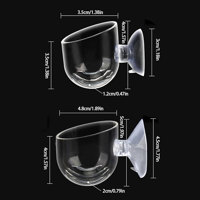 Pack of 10 Aquariums Plant Holder Suction Cup Designs Acrylic Feeding Bowl for Shrimp and Small Fish Feeding