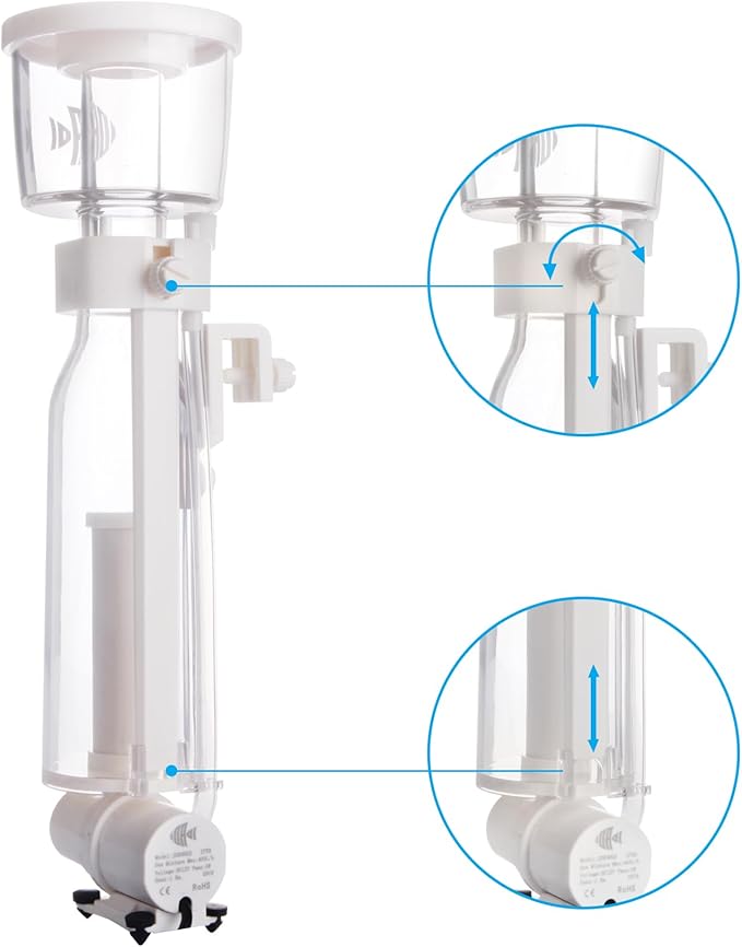 IOAOI Nano Protein Skimmer for Saltwater Aquariums, DC Pinwheel Pump for 20 Gals Fish Tank, Hang On, Internal