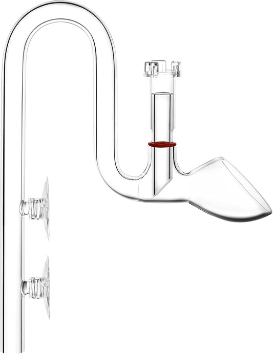 Glass Lily Pipe Outflow with Surface Skimmer for Planted Tank Aquarium (13mm for 12/16mm (1/2'' i.d.) tubing)