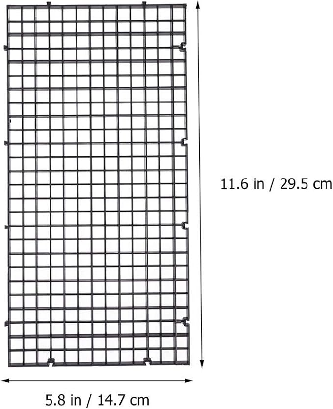 12Pcs Aquarium Grid Divider Isolation Board Fish Tank Divider Tray Aquarium Filter Separation Bottom Grid Tray Partition Net Pane for Aquatic Tank Accessory,Black