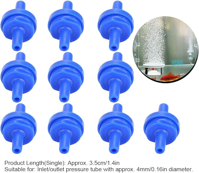 10Pcs Aquarium Air Pump Check Valves Plastic One Way Non‑Return Fish Check Valve Air Pump Accessories for 4MM Hose