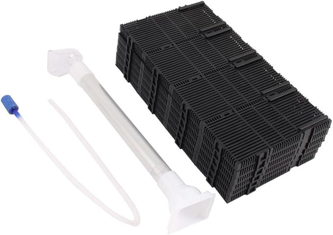 XMHF Aquarium Fish Tank Undergravel Plastic Filter Board Air Tube 28pcs Black
