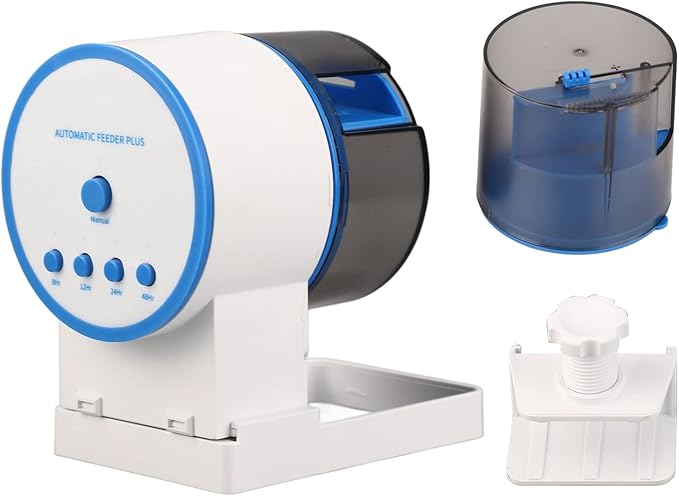 TITA-DONG Automatic Fish Feeder, Fish Tank Food Dispenser, Battery Powered, Adjustable Timing, Moisture Proof, Perfect for Vacation or Busy Work