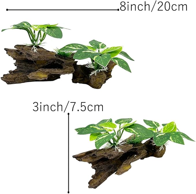 Fish Tank Decorations Aquarium Decor Ornaments Betta Silk Leaf pad Hammock Artifical Driftwood Cave Goldfish Bowl Accessories (Type-B)