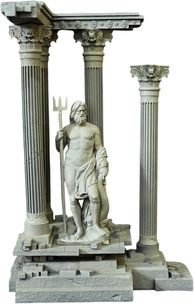 Baoblaze Roman Column Decoration Realistic Resin Aquarium Decor Fish Tank Accessories Landscape Decoration Roman Pillar Decor 18.5cm, Set C