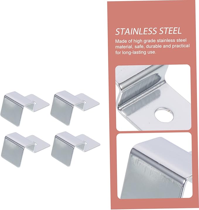 BESPORTBLE 8pcs Aquarium Lid Support Clips Stainless Steel Fish Tank Cover Holders for Glass Tanks Easy to Install Design
