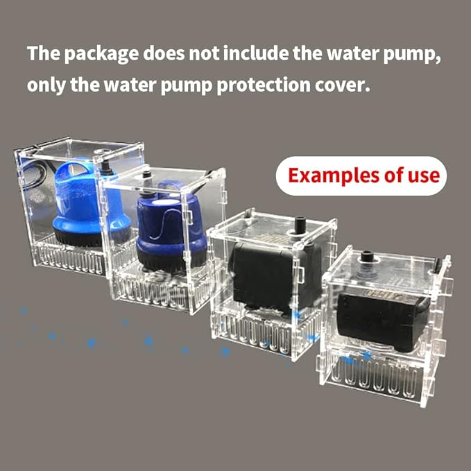 Fish Tank Water Pump Filter Netting Box Pump Barrier Bags Box Acrylic Protective Cover,Prevent Fish From Being Sucked Into the Water Pump Aquarium Accessory for Biological Filters Aquarium (Size 3)