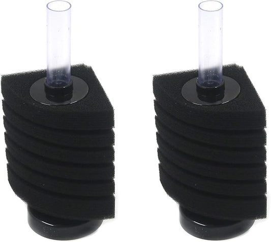 MY MIRONEY 2-Pack Sponge Filter Aquarium Corner Filter Corner Sponge Filter Breeding Shrimp Nano Fish Tank - Tank Size:21 Gallon