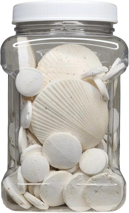 Calcium Feeder Disks for Shrimp, Snails, Crabs, Crayfish, Hermit Crabs and All Tropical Fish, 90 Count Jar of Small & Medium & Large Feeder Disks