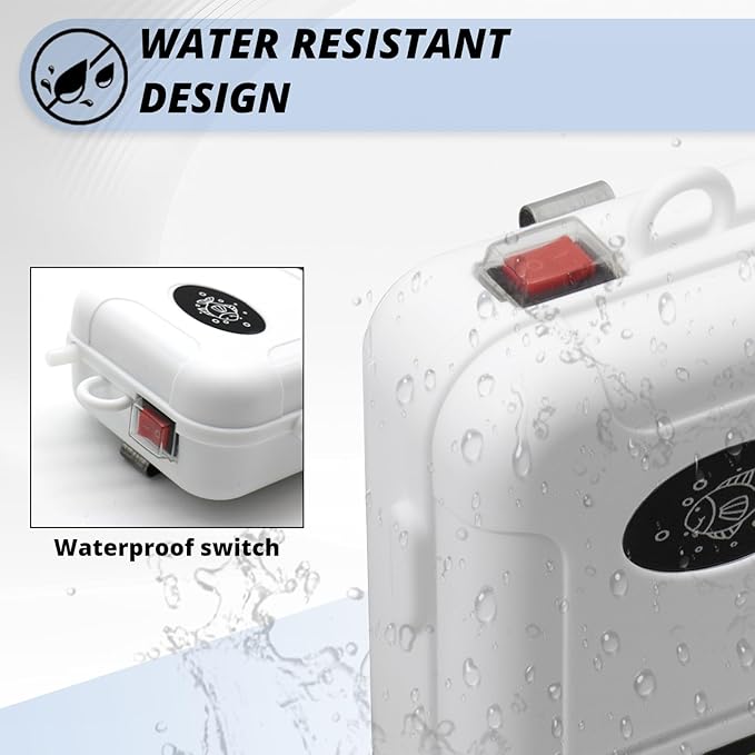 Battery Powered Fish Aerator, Aerator for Fishing Bucket 6 Gallons, Portable Fish Bubbler, Suitable for Fish Tank, Fish Bucket in Outdoor Fishing