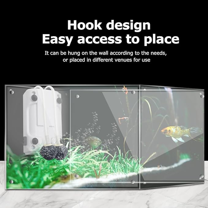 Mini Air Pump Aquarium Quietest for Fish Tank 5 to 75 Gallons, Adjustable Dual-Outlet Bubbler for Bait 3W 108GPH, with Air Stones, Airline Tubing, Check Valves, Suction Cup