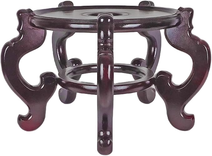 Oriental Rosewood Fish Bowl Stand (6.5" W X 4.5" H)