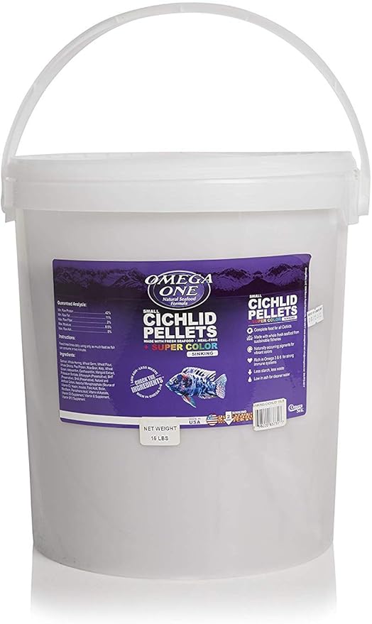 Omega One Super Color Sinking Cichlid Pellets, Small, 15 lb x1
