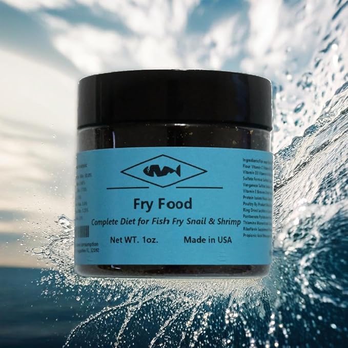 Wpc-Co. Fish Fry Food - High Protein Powder for Live Baby Tropical Fish - Powdered Feed for Herbivore and Carnivore Newborn Fish - Calcium-Rich Formula for Aquarium Snails and Live Shrimp