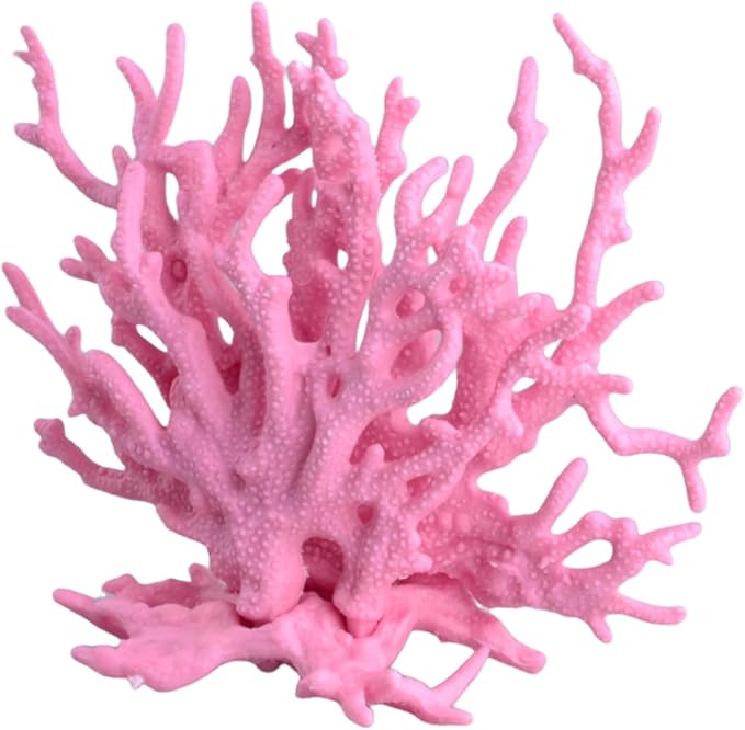 Artificial Aquarium Plant Ornament Decor Plastic Coral Reef Fish Tank Decoration Pink