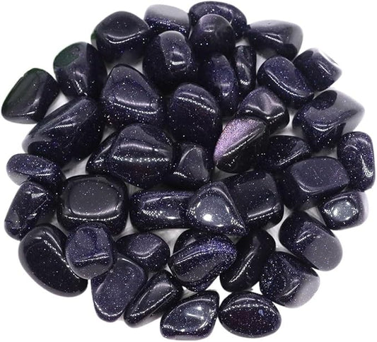 Natural Tumbled Stones Bulk Ore Gravel Specimen Healing Crystals Quartz Energy Minerals Tank Aquarium Home Decor Gem Decoration (Color : Blue Sand, Size : 200g)